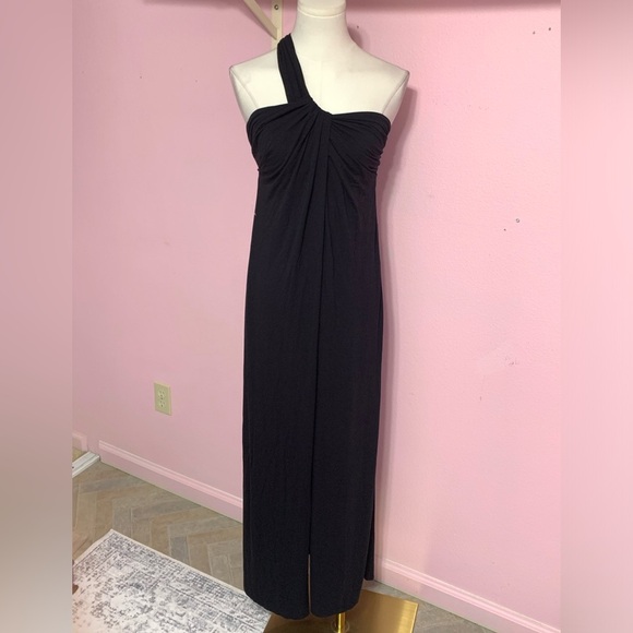 Bebe Black One-Shoulder Maxi Dress S - Picture 2 of 10